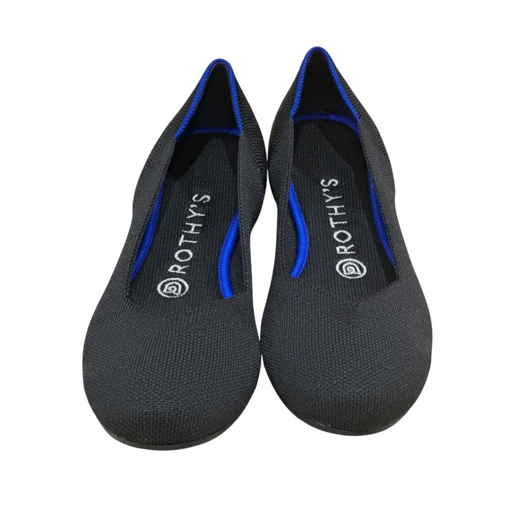 Womens Comfortable Black Rothy's flat rounded toe slip on shoes Size 7.5 US